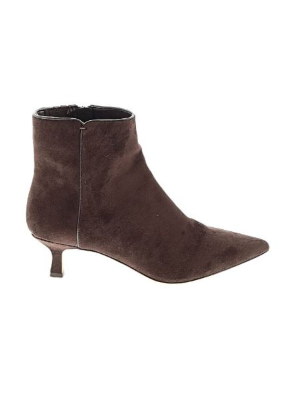 J.Crew Suede Booties Size 7 Chocolate Brown Pointy Toe Kitten Heel Ankle Boots